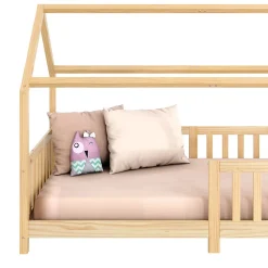 Idimex Lit cabane NINA 90 x 190 cm, en pin massif finition naturelle Clearance