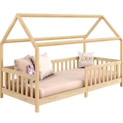 Idimex Lit cabane NINA 90 x 190 cm, en pin massif finition naturelle Clearance