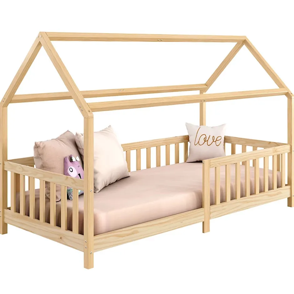 Idimex Lit cabane NINA 90 x 190 cm, en pin massif finition naturelle Clearance