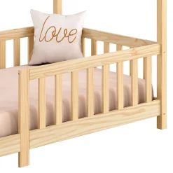 Idimex Lit cabane NINA 90 x 190 cm, en pin massif finition naturelle Clearance