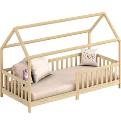 Idimex Lit cabane NINA 90 x 190 cm, en pin massif finition naturelle Clearance
