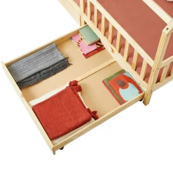 Enfant Idimex Lit cabane NUNA avec tiroirs, 90 x 200 cm en pin massif finition naturelle