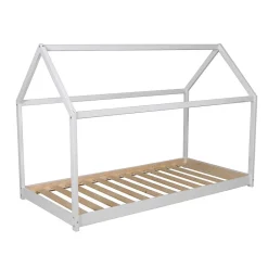 Enfant Weber Industries Lit cabane PANDA 90x190 + 1 sommier / Blanc