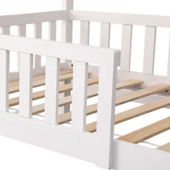 Enfant Happy Garden Lit cabane pour enfant 190x90cm blanc MARCEAU -