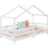Enfant Idimex Lit cabane RENA 90 x 190 cm, en pin massif lasuré blanc
