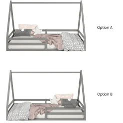 Enfant Idimex Lit cabane SILA 90 x 200 cm, en pin massif gris
