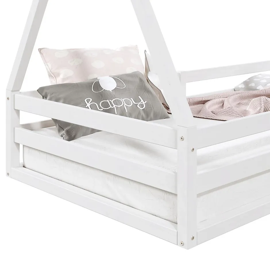 Idimex Lit cabane SILA 90 x 190 cm, en pin massif blanc Best