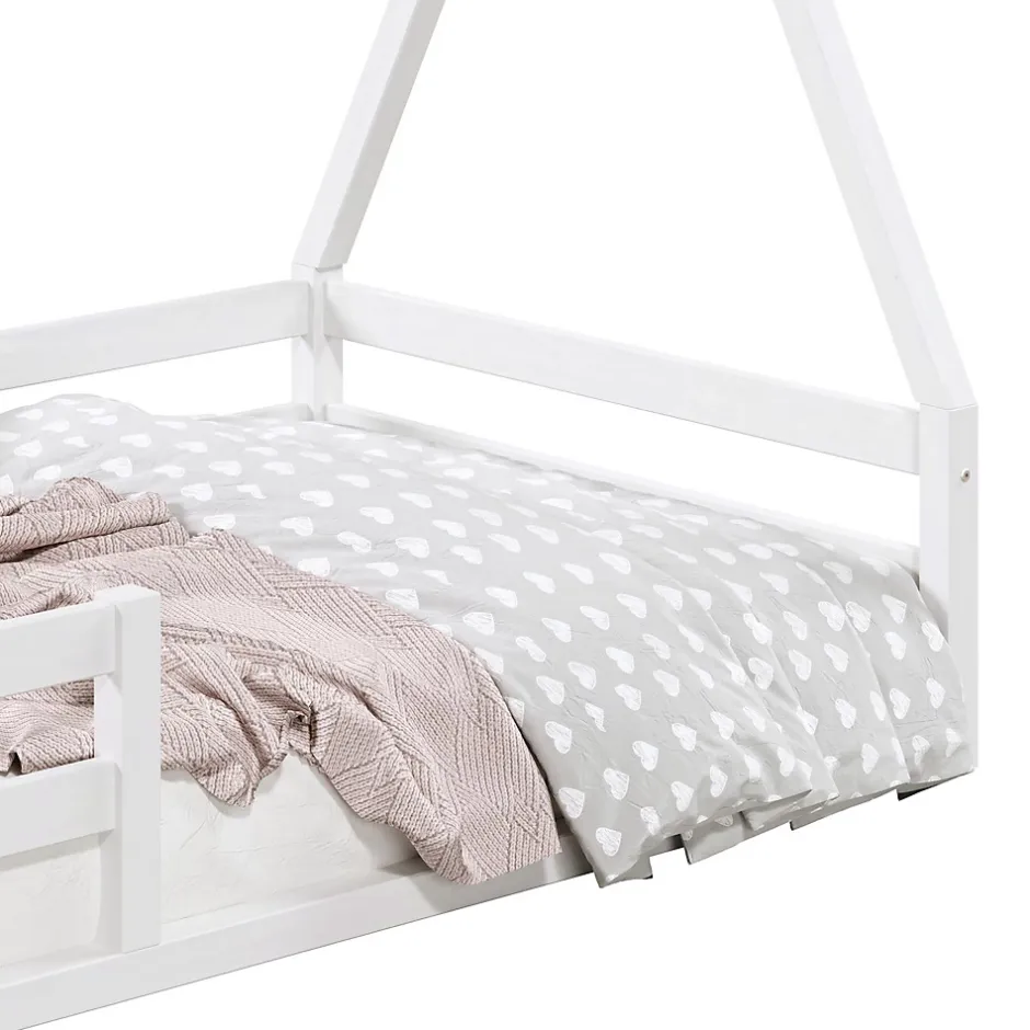 Idimex Lit cabane SILA 90 x 190 cm, en pin massif blanc Best