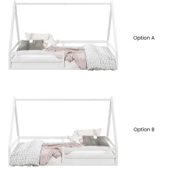 Idimex Lit cabane SILA 90 x 190 cm, en pin massif blanc Best