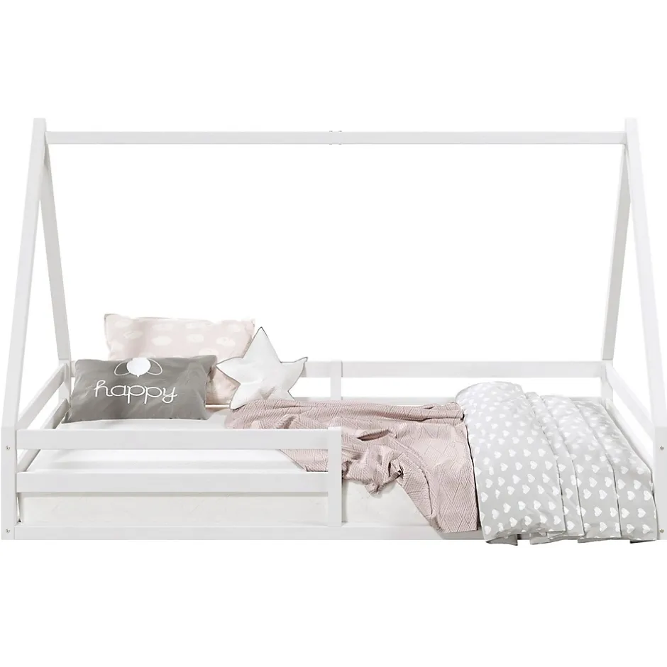 Idimex Lit cabane SILA 90 x 190 cm, en pin massif blanc Best