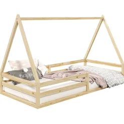 Enfant Idimex Lit cabane SILA 90 x 200 cm, en pin massif naturel