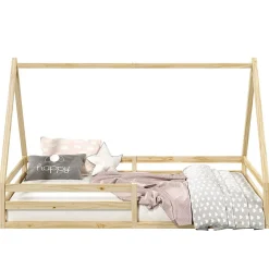 Enfant Idimex Lit cabane SILA 90 x 200 cm, en pin massif naturel