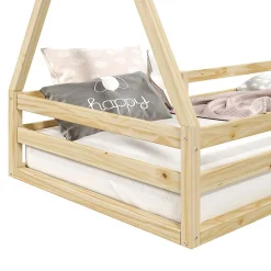Enfant Idimex Lit cabane SILA 90 x 200 cm, en pin massif naturel