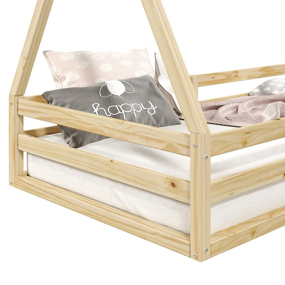Enfant Idimex Lit cabane SILA 90 x 200 cm, en pin massif naturel