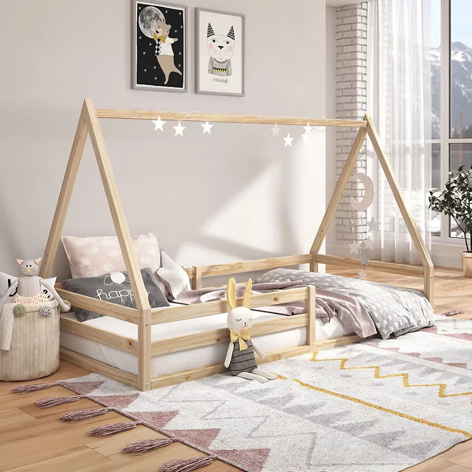 Idimex Lit cabane SILA 90 x 190 cm, en pin massif naturel New