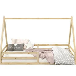 Idimex Lit cabane SILA 90 x 190 cm, en pin massif naturel New