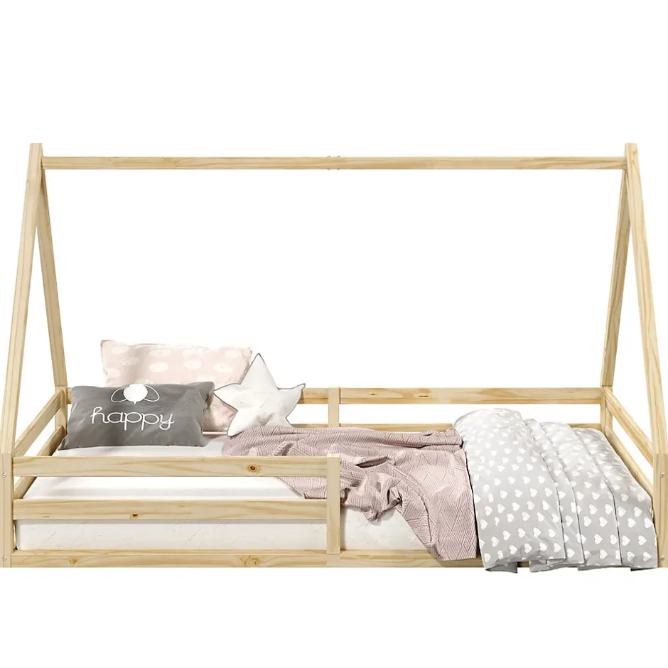 Idimex Lit cabane SILA 90 x 190 cm, en pin massif naturel New