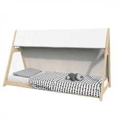 Weber Industries Lit cabane TIPI 90x200 + 1 toile + 1 sommier / Naturel New