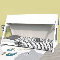 Weber Industries Lit cabane TIPI 70x140 + 1 toile + 1 sommier / Blanc Best