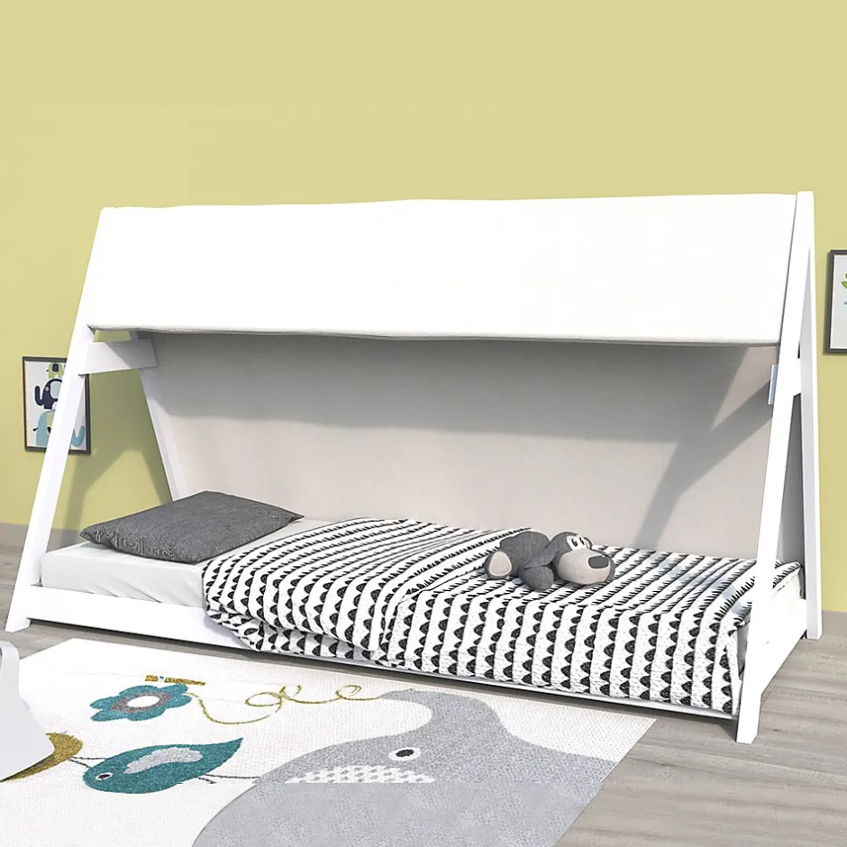 Weber Industries Lit cabane TIPI 70x140 + 1 toile + 1 sommier / Blanc Best