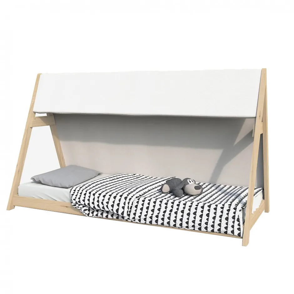 Weber Industries Lit cabane TIPI 90x190 + 1 toile + 1 sommier / Brut New