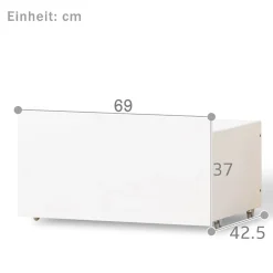 Okwish Lit cabane 90x200 cm - Lit mi-hauteur avec protection antichute et 2 tiroirs - Bois massif - Sans Matelas - Blanc