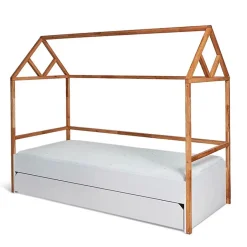 Petits-Meubles Lit cabane 90x200 sommier et tiroir inclus Bellamy Lotta Blanc Online