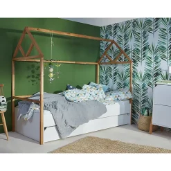 Petits-Meubles Lit cabane 90x200 sommier et tiroir inclus Bellamy Lotta Blanc Online