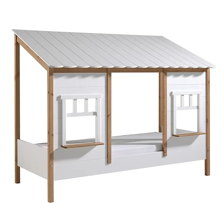Petits-Meubles Lit cabane 90x200 sommier inclus Vipack Housebed Blanc et bois Online