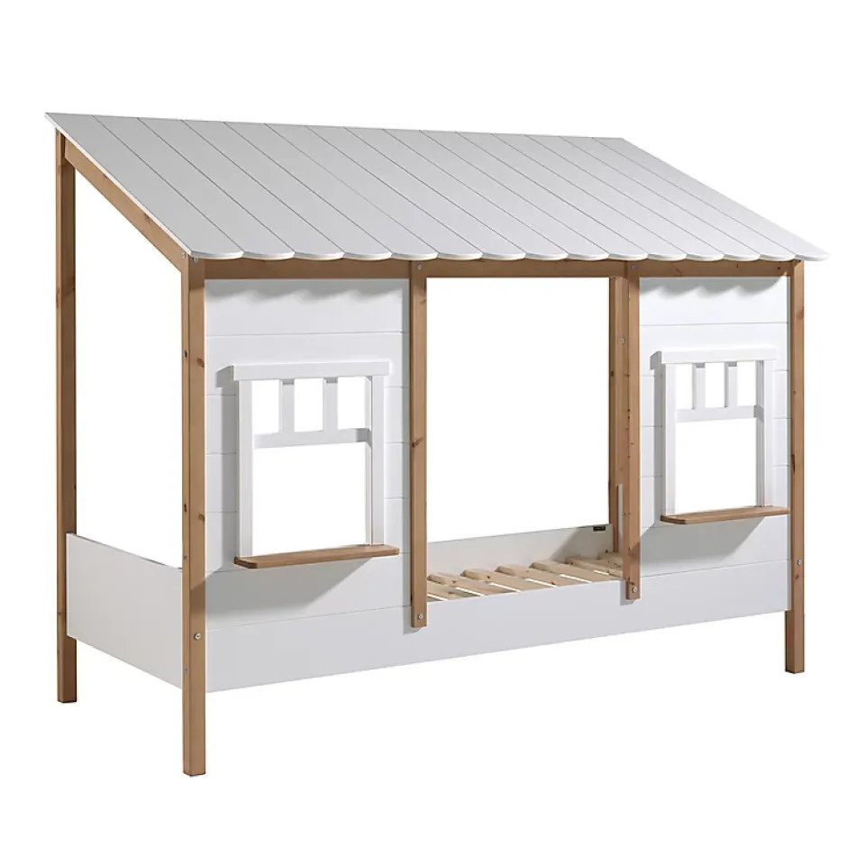 Petits-Meubles Lit cabane 90x200 sommier inclus Vipack Housebed Blanc et bois Online