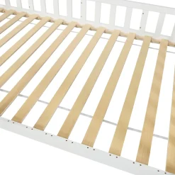 [En.Casa] Lit cabane Ydre bois de pin 120 x 200 cm blanc en.casa Clearance