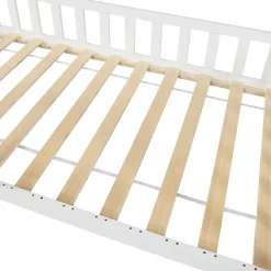 [En.Casa] Lit cabane Ydre bois de pin 90 x 200 cm blanc en.casa New