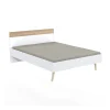 Weber Industries Lit CAMPER 140x190 cm / Décor Chêne blanchi et blanc