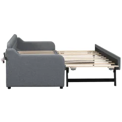 Fortuna lai Lit Canapé 90x200cm, Avec Lit Escamotable, USB, Gris Online