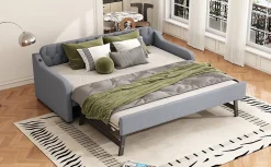 Fortuna lai Lit Canapé 90x200cm, Avec Lit Escamotable, USB, Gris Online