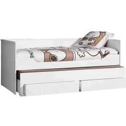 Enfant Petits-Meubles Lit capitaine 90x200 Sommier Inclus Vipack Robin - Blanc