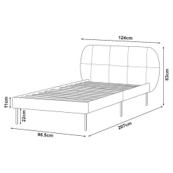 [En.Casa] Lit capitonné Porvoo 90 x 200 cm vert foncé en.casa