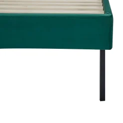 [En.Casa] Lit capitonné Porvoo 90 x 200 cm vert foncé en.casa