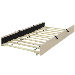 ModernLuxe Lit capitonné 90x190cm - lit gigogne - velours - beige (matelas non inclus) Best