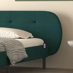 Concept Usine Lit capitonné 160x200cm vert avec tête de lit et sommier - TULSA New