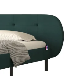 Concept Usine Lit capitonné 160x200cm vert avec tête de lit et sommier - TULSA New