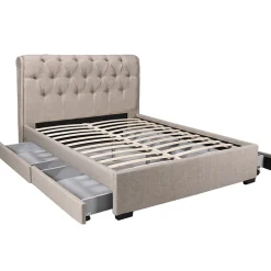 Weber Industries Lit CHELSEA 160x200 + 4 tiroirs + sommier / Beige