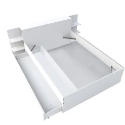 Weber Industries Lit CITY 140x190 + tête de lit chevet + 1 tiroir / Blanc