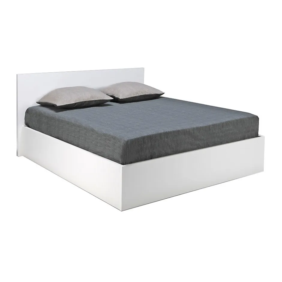 Bb Loisir Lit coffre 2 places 140x190cm Blanc avec sommier MARO New