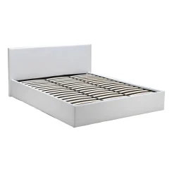 Bb Loisir Lit coffre 2 places 160x200cm blanc avec sommier BACELAN