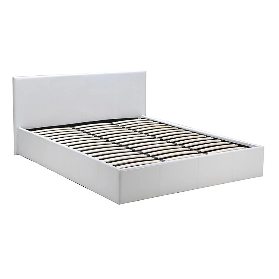 Bb Loisir Lit coffre 2 places 160x200cm blanc avec sommier BACELAN