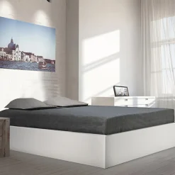 Bb Loisir Lit coffre 2 places 140x190cm couleur Blanc avec sommier BILYBA