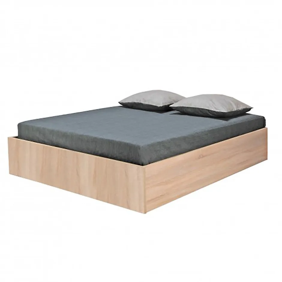 Bb Loisir Lit coffre 2 places 180x200cm couleur chêne avec sommier BILYBA Hot