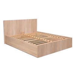 Bb Loisir Lit coffre 2 places 160x200cm couleur chêne avec sommier MARO Sale