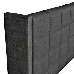 Bb Loisir Lit coffre 2 places 160x200cm tissu Gris foncé avec sommier WALLE